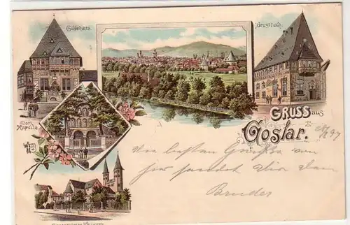 57285 Ak Lithographie Salutation de Goslar 1897