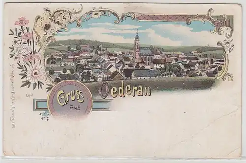 57281 Ak Lithographie Gruß aus Oederan um 1900