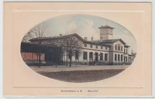 57275 Ak Schönebeck à la gare Elbe vers 1910