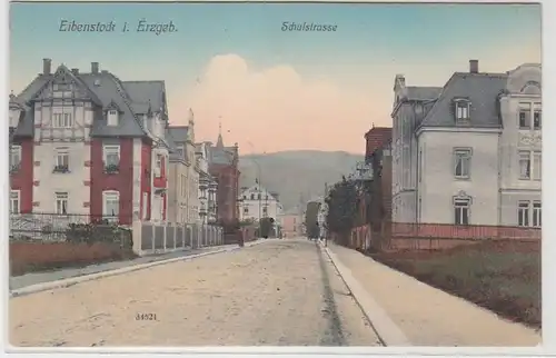 57266 Ak Eibenstock dans la rue des Mines de l'école vers 1910