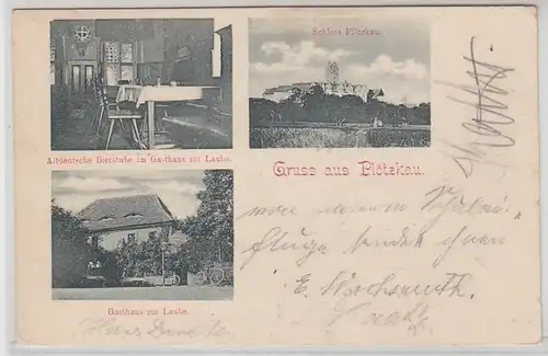 57185 Mehrbild Ak Gruß aus Plötzkau Gasthaus zur Laube usw. 1899