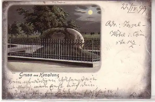 57132 Carte de la Lune Salutation de Constance Hus Monument 1899