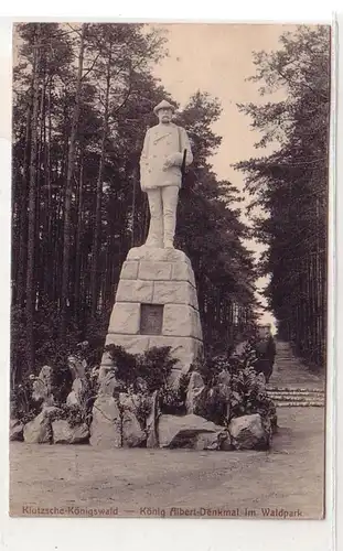 57117 Ak Klotzsche Königswald König Albert Denkmal im Waldpark 1909