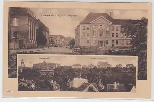 57110 Ak Zeitz Kreishaus kgl. Amtsgericht Stadtschule Oberrealschule 1918