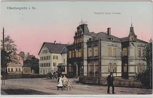 57072 Ak Oberlungwitz in Sachsen Gasthof zum Lamm 1915