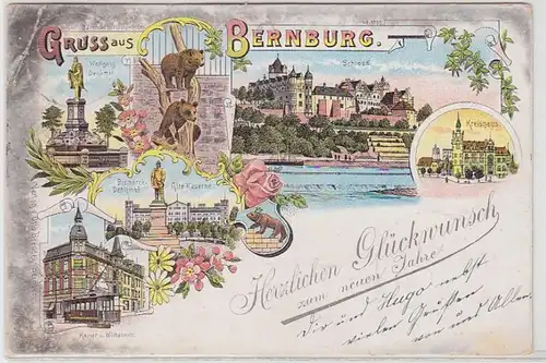 57066 Ak Lithographie Gruß aus Bernburg 1897