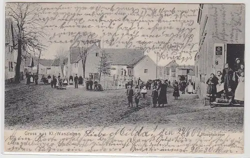 57064 Ak Gruß aus Klein-Wanzleben Hauptstrasse 1907