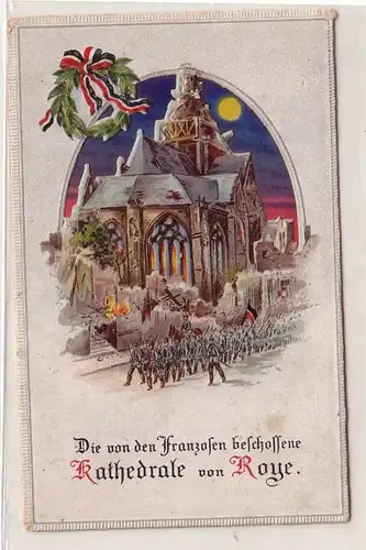 57050 Lune clair Ak La cathédrale de Roye fusillée par les Français en 1917