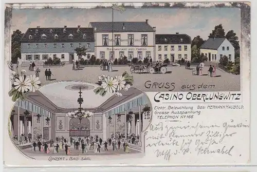 57042 Ak Lithographie Gruß aus dem Casino Oberlungwitz 1910