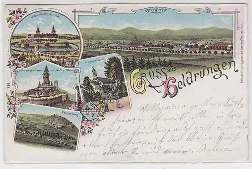 57031 Ak Lithographie Gruß aus Heldrungen 1902