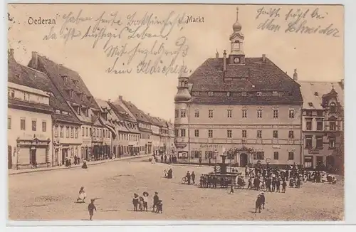 56978 Ak Oederan Markt mit Ratskeller 1914