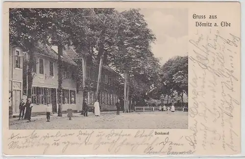 56961 Ak Gruß aus Dömitz an der Elbe Denkmal 1904