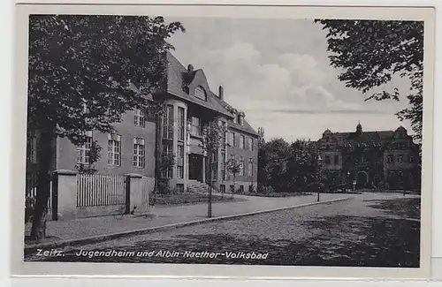 56910 Ak Zeitz Jugendheim und Albin Naether Volksbad um 1940