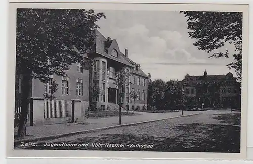 56910 Ak Zeitz Jungerheim et Albin Naether Volksbad vers 1940