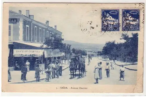 56886 Ak d'un légionnaire étranger allemand d ' Algérie Saida Café 1929