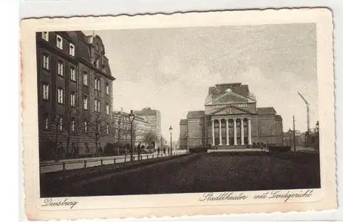 56884 Ak Duisburg Stadttheater mit Landgericht um 1930