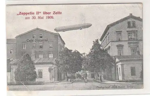 56878 Ak "Zeppelin II" über Zeitz Café National am 30. Mai 1909