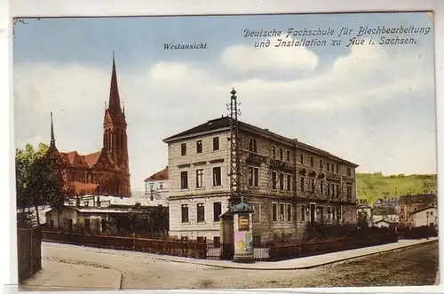 56821 Ak Aue Deutsche Fachschule für Blechbearbeitung 1927