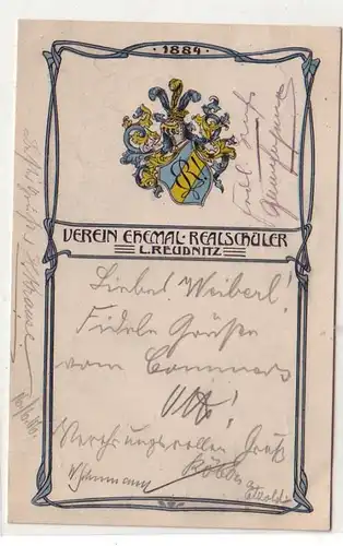 56819 Studentika Ak Verein ehemaliger Realschüler Leipzig Reudnitz 1900