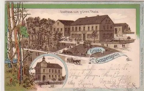 56802 Ak Lithographie Gruß aus Gospersgrün Gasthaus usw. 1905