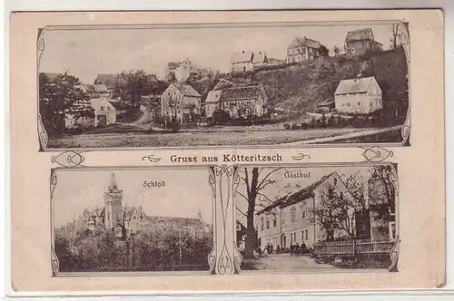 56773 Mehrbild Ak Gruß aus Kötteritzsch Schloß und Gasthof um 1930