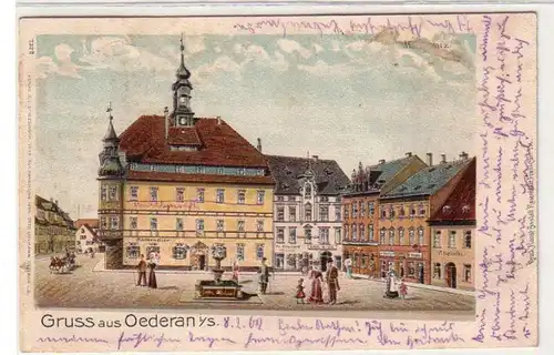 56715 Ak Lithographie Gruß aus Oederan in Sachsen 1902