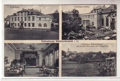 56706 Mehrbild Ak Volkshaus Wüstenbarnd in Sachsen 1927