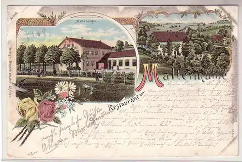 56698 Ak Lithographie Restaurant zur Malternmühle 1900