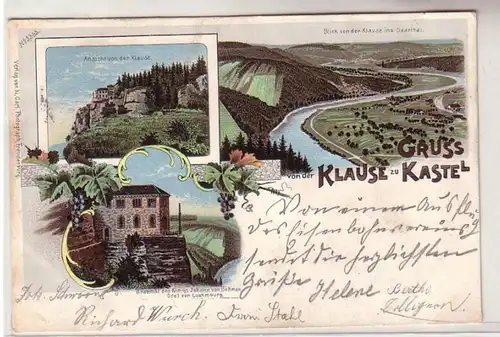 56682 Ak Lithographie Gruss von der Klause zu Kastel 1902