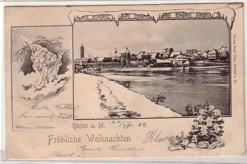 56679 Fröhliche Weihnachten Ak Höchst am Main 1902