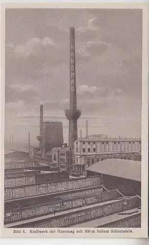 56675 Ak Hanomag Hannover Linden Kraftwerk mit Schornstein um 1930