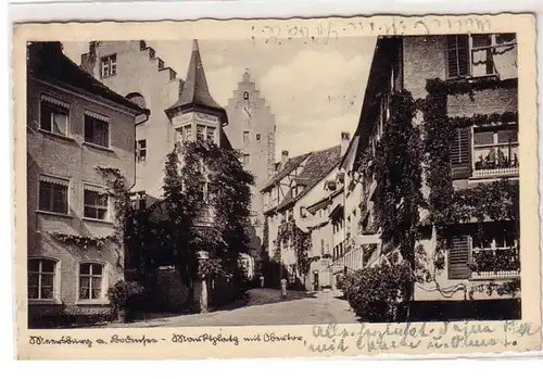 56664 Ak Meersburg am Bodensee Marktplatz mit Obertor 1938