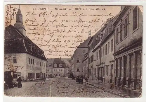56635 Ak Zschopau Neumarkt mit Blick auf den Altmarkt 1906