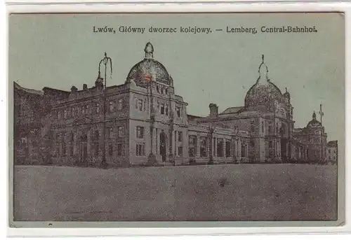 56599 AK Lemberg Central Bahnhof um 1915