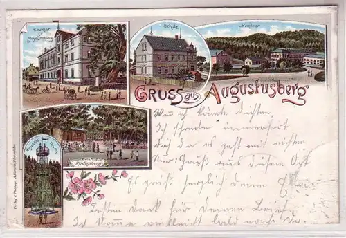 56581 Ak Lithographie Gruß aus Augustusberg 1899