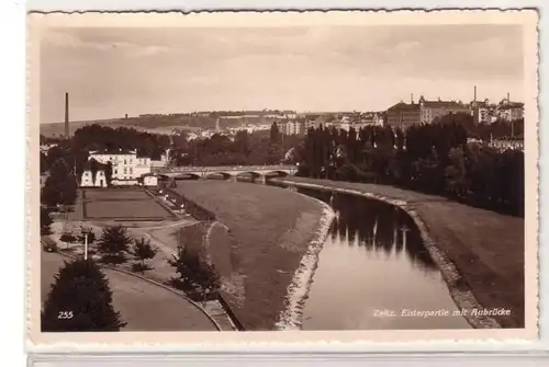 56550 Ak Zeitz Elsterpartie mit Aubrücke um 1940