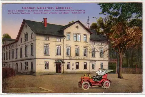 56527 Ak Einsiedel Gasthof Kaiserhof mit Auto davor um 1910