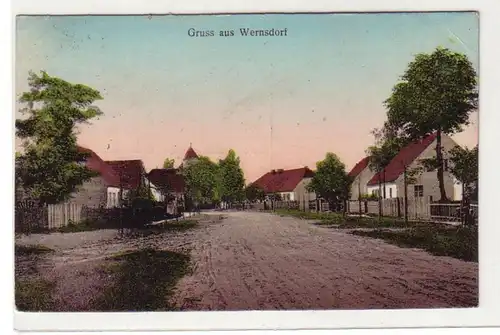 56512 Ak Gruß aus Wernsdorf Strassenansicht 1919