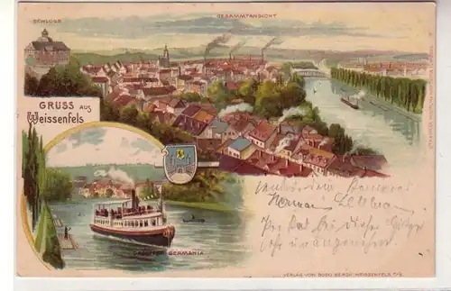 56490 Ak Lithographie Gruß aus Weissenfels 1899