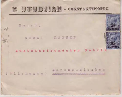 56483 lettre rare de Constantinoble à Markneukirchen 1923