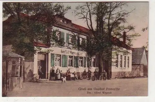 56476 Ak Gruß aus Gasthof Pommlitz Bes. Alfred Wegerdt um 1910