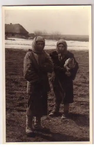 56442 Photo Ak Leski Pologne Carpathes femmes indigènes dans la 2ème guerre mondiale