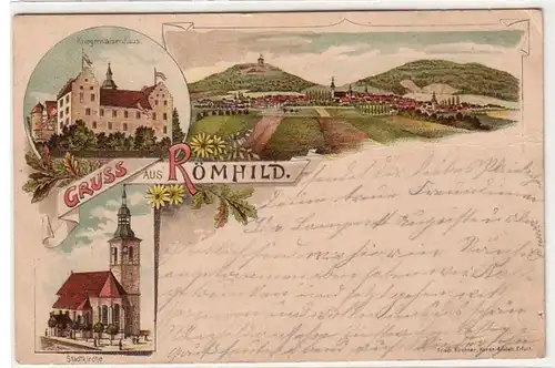 56422 Ak Lithografie Gruss aus Römhild Kriegerwaisenhaus u.a. 1900