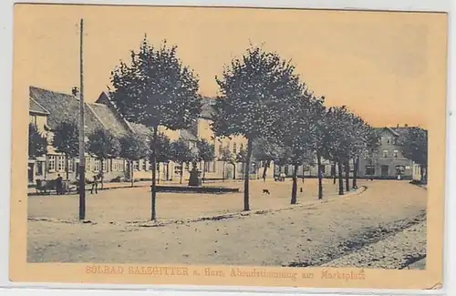 56411 Ak Solbad Salzgitter Abendstimmung am Marktplatz 1918