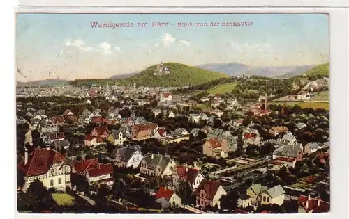 56390 Ak Wernigerode Harz Blick von der Sennhütte 1907