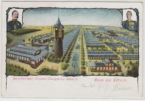 56379 Ak Gruß aus Döberitz Truppenübungsplatz Barackenlager 1908