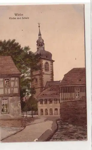 56321 Ak Wiehe Kirche und Schloß um 1910