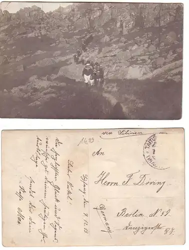 56285 Photo Ak Taitungchen Kiautsau Seesolden dans la montagne 1913