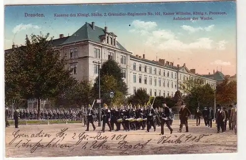 56270 Feldpost Ak Dresden Kaserne des K.S.2. Grenadier Regiment Nr.101, 1914