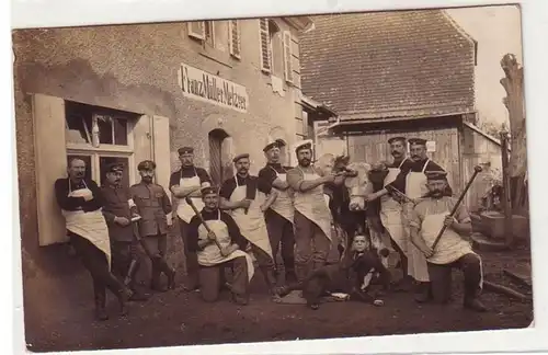 56257 Foto Ak Freiburg i.B. Metzger Franz Müller um 1914